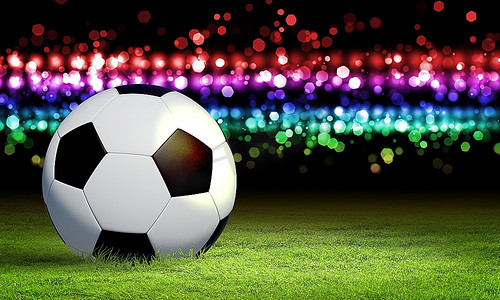 黑色和白色的足球或足球，彩色插图