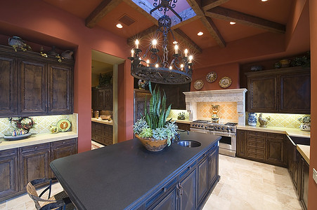 棕榈泉厨房的花岗岩台面