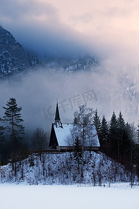 微缩景观摄影照片_奥地利阿尔卑斯山的冬天