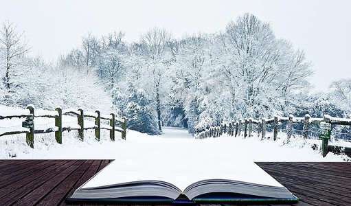 雪冬山水田园风光--魔法书中的英国乡村