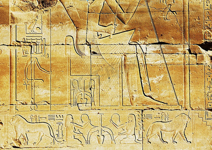 埃及文化摄影照片_埃及博物馆中的象形文字