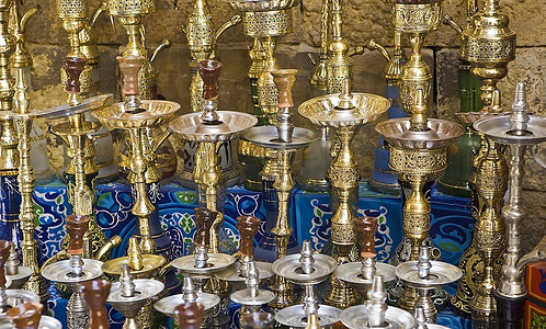 开罗市集的水烟，可汗·阿勒哈利利市集，埃及开罗，埃及文化