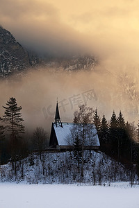 微缩景观摄影照片_奥地利阿尔卑斯山的冬天