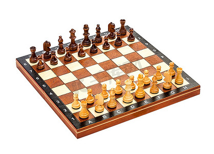 象棋游戏摄影照片_孤立的白色背景下的象棋