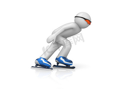 《滑冰高手》(3D白底人物系列)