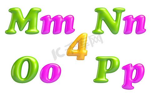 3d字体创意abc孤立数字符号高质量锋利字母