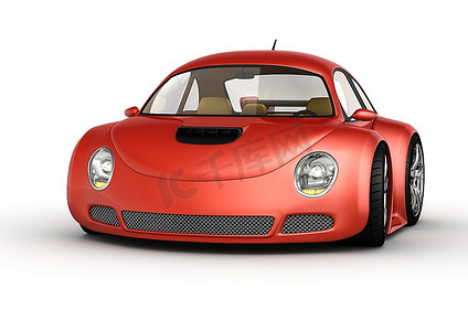 红色跑车(3D白底隔离微型机系列)