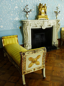 室内的沃龙佐夫宫、 阿卢普卡、 克里米亚的蓝色房间