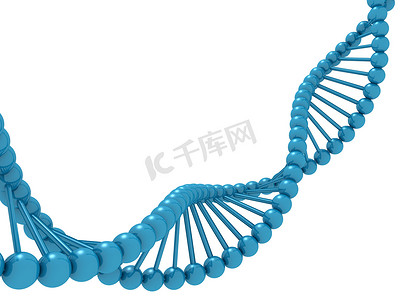 蓝白色背景上的模型分子 dna 螺旋结构