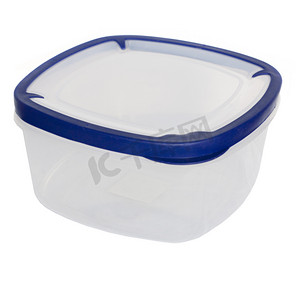 矩形框蓝色摄影照片_透明塑料食品容器