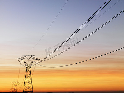 Power Lines at Sunset