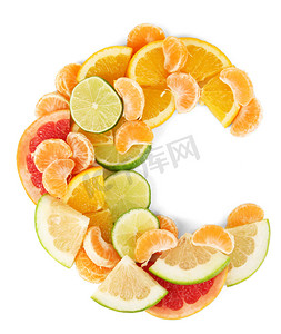 c橙色摄影照片_含有维生素 c 在白色孤立的产品