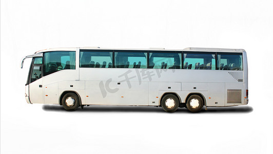 商务巴士摄影照片_孤立的旅游巴士
