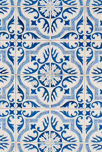 几何建筑简单摄影照片_传统葡萄牙釉面的瓷砖