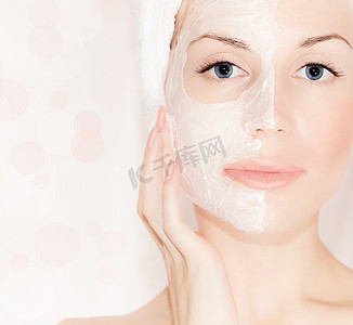 Facial mask on beautiful face