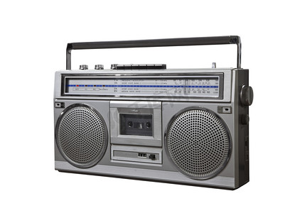 科技科技框摄影照片_复古音箱便携式收音机录音机