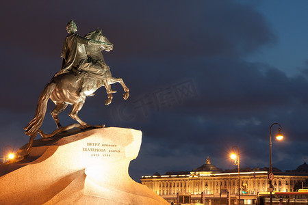 青铜器摄影照片_纪念碑的彼得第一-圣彼得堡
