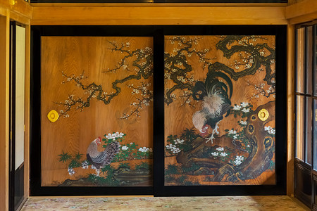 日本复古绘画在田泽帝国别墅在日兴 