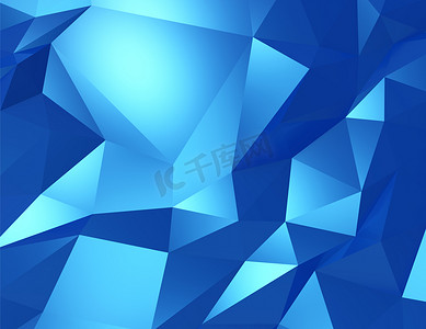 蓝色多边形几何摄影照片_多边形设计