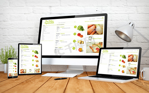 水果模板摄影照片_网上超市屏幕 multidevices