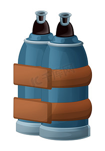 卡通潜水缸或消防员气瓶隔离在白色背景插图为儿童