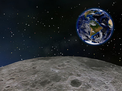 从月球上看到的地球