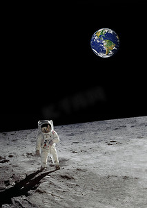 月球元素摄影照片_这张图片的元素装备由美国航空航天局月球行走