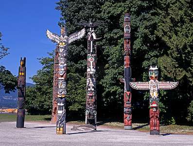 图腾摄影照片_加拿大温哥华斯坦利公园图腾波兰人.