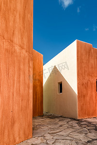 墨西哥房子粉刷墙体和屋面的细节