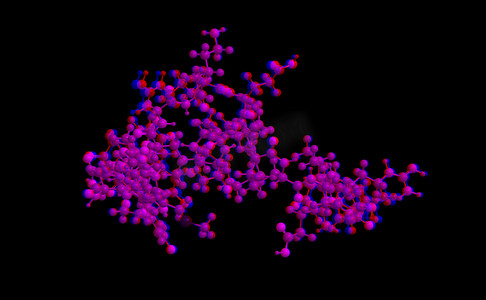 浮雕国潮摄影照片_肽 （27 个氨基酸），分子结构浮雕