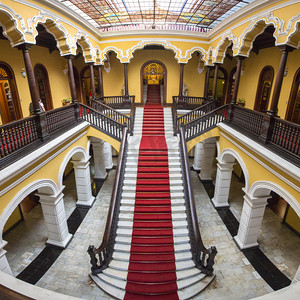 Colonial staircase at Archbishop's Palace in Lima, Peru