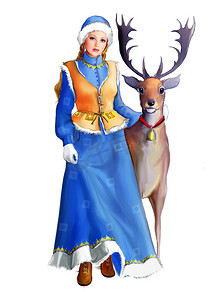 雪少女与圣诞鹿