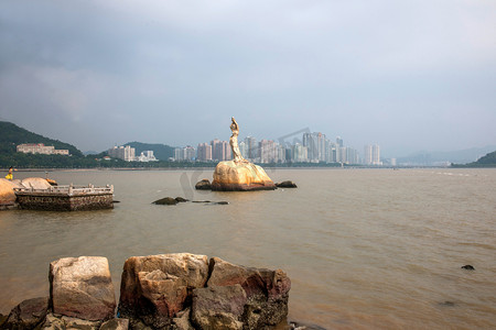 建筑珠海摄影照片_广东省珠海市，中间的情人海滩