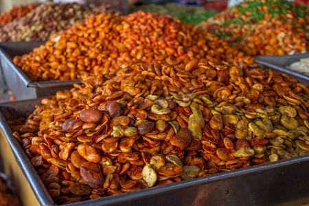 Mexican snack with peanuts, dried beans, sunflower seeds, dried peas with salty and spicy flavors
