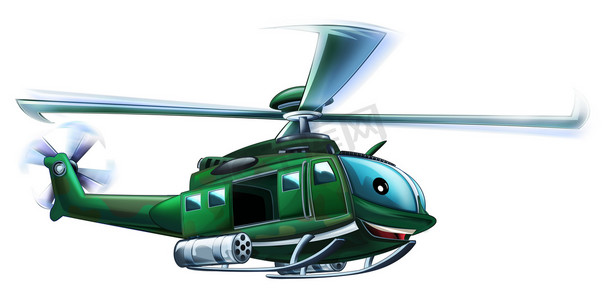 卡通军用直升机