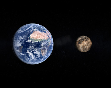 木卫三摄影照片_木卫三和地球