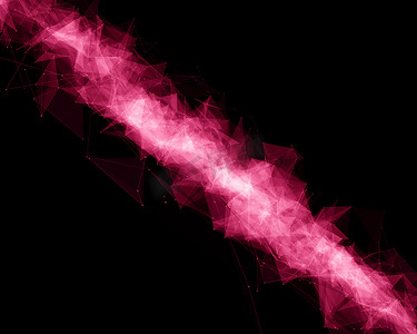 粒子科技背景摄影照片_颜色抽象粒子的插图.
