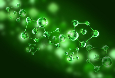 科技医疗绿色摄影照片_dna 螺旋分子背景