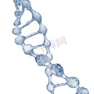 高考蓝色背景摄影照片_水从 Dna 分子模型三维图.