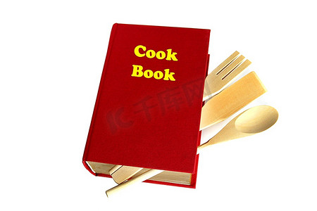 红色烹饪书与白色隔绝