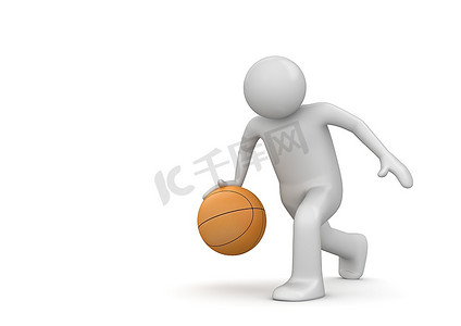 篮球运动员(3D白底孤立人物，体育系列片)