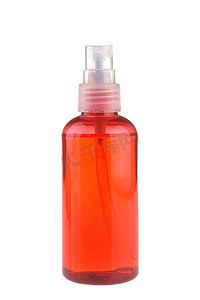 白色隔膜上的红瓶洗发水