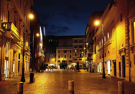 午夜时分的古街美景都市夜景夜景照明