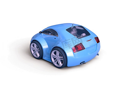 Blue Baby Coupe后视图(微型机械系列)-原创设计