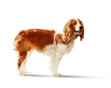 有趣的狗肖像查理士王小猎犬史宾格犬