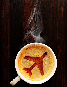机场咖啡杯，从上面看