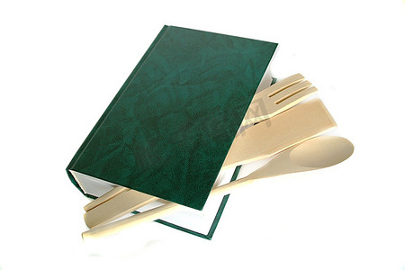 绿色烹饪书，白色隔开