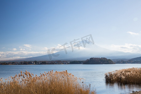 山富士富士山从河口湖与外地在前景山梨日本