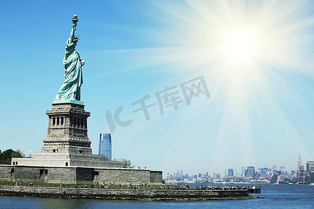 美国地标建筑摄影照片_自由女神像