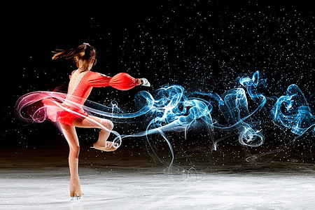 小女孩花样滑冰卡通动漫人物人物活动